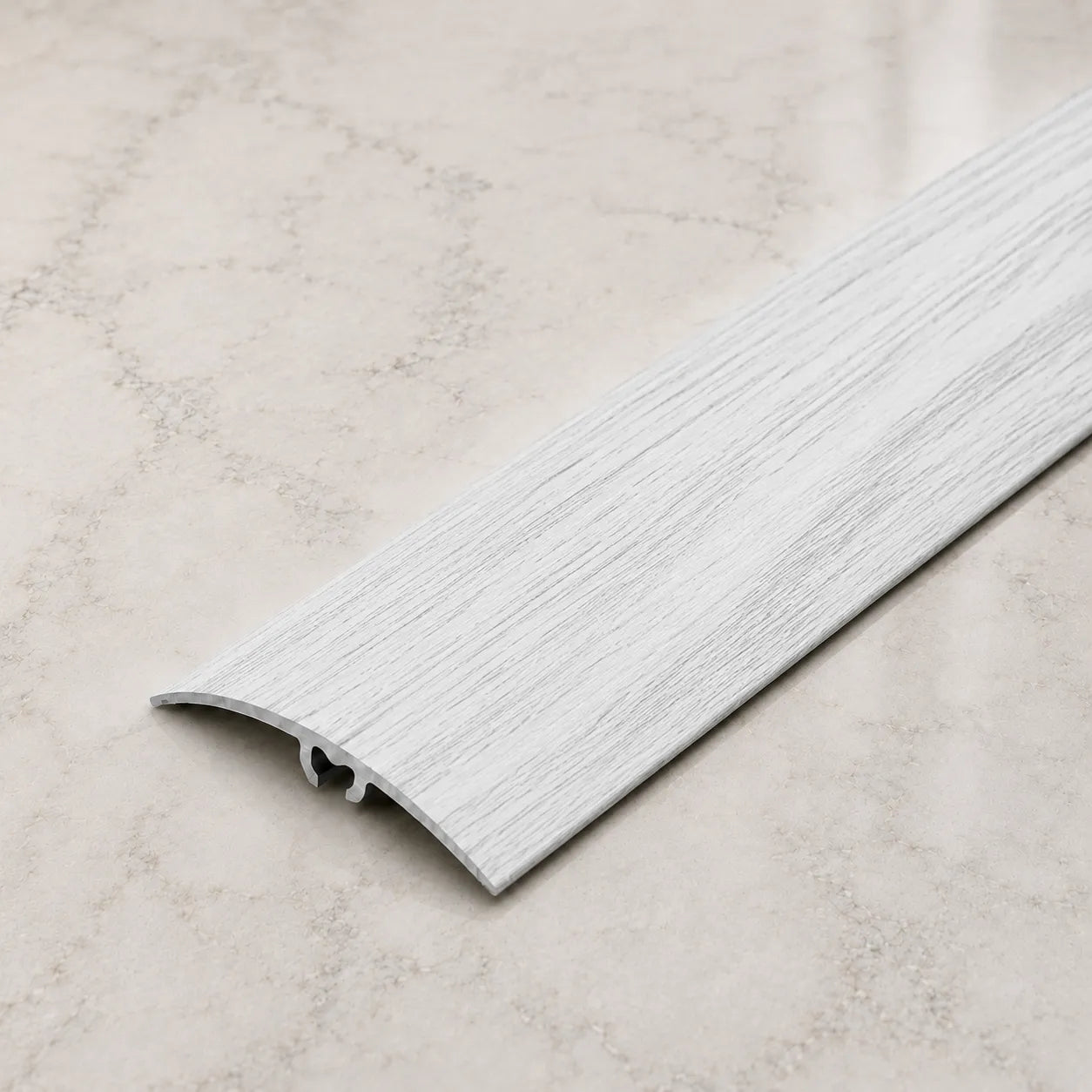 50mm Wood Effect Aluminium Door Threshold Strip in Vanilla Oak